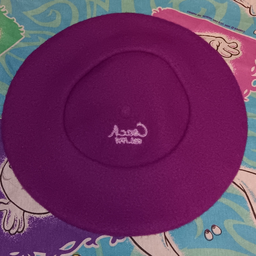 Coach Vintage Lambs Wool Purple Beret Painters Hat Cap Prince - Picture 3 of 6